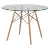 Replica Charles Eames Round 100cm Glass Dining Table