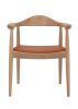 Replica Hans Wegner Round Chair - Timber and Tan Seat