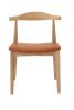 Replica Hans Wegner Elbow Chair - Natural Frame with Tan Seat - ** 8 Left in Stock **
