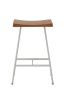 Replica HC2 Bar Stool - White Metal Frame and Oak - 65 cm Seat Height - ** 4 Left in Stock **