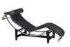 Replica Le Corbusier LC4 Chaise Longue Black Italian Leather Premium