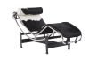 Replica LC4 Chaise Longue Black and White Pony Hide