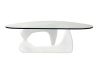 Replica Noguchi Coffee Table with Glass Top and White Timber Base