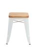 Replica Xavier Pauchard White Metal and Wood Low Stool