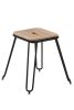 Retro Metal Wood Loop Stool 
