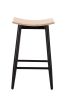 Robusta Metal Stool 65 cm - Black with Natural Timber Seat
