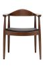 Replica Hans Wegner Round Chair with Dark Walnut Timber