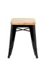 Replica Xavier Pauchard Low Stool Black with Wood Top