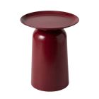 Alto Metal Round Side Table - Burgundy