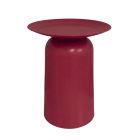 Alto Metal Round Side Table - Burgundy