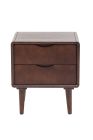 Danish 2 Drawer Bedside Table Walnut 