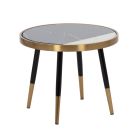 Dante Small Side Table with Stone Top - Art Deco Style