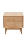 Delta 2 Drawer Bedside Table Light Ash Timber with Brass Handles - ** Only 1 Left in Stock **
