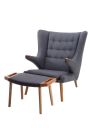 Replica Hans Wegner Papa Bear Chair with Ottoman