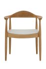 Hans Wegner Round Chair Replica - Timber and White