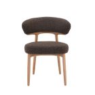 Jemma Chair – Natural Ash Timber with Brown Boucle
