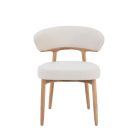 Jemma Chair – Natural Ash Timber with White Boucle