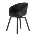 Macey Chair with Black Timber Legs - Black Seat