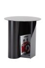 Metal Side Table with Magazine Storage - Black
