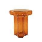 Napier Retro Glass Side Table - Amber Glass Table