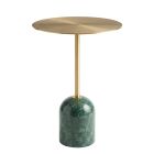 Pravina Side Table – Verde Green Marble & Brushed Gold