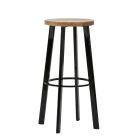 Replica Deja-vu Bar Stool 75cm - Black with Wood Seat