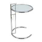 Replica Eileen Gray Adjustable Side Table – Premium Stainless Steel & Clear Glass