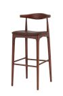 Replica Elbow Bar Stool 75 cm - Dark Walnut & Chocolate Seat