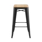 Replica Xavier Pauchard Stool with Wood Top 75 cm - Black