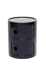 Replica 2 Drawer Round Componibili Storage Unit Black