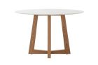 Zodiac Scandinavian Round Dining Table - 120 cm White Marble and Timber