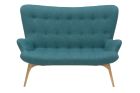 Replica Featherston Sofa 2 Seater - Teal Cotton