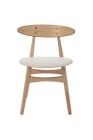 Replica Hans Wegner CH33 Dining Chair - Ash Timber with White Pad 