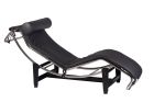 Replica Le Corbusier LC4 Chaise Longue Black Italian Leather Premium