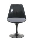 Replica Tulip Chair by Eero Saarinen with Black Frame and Grey Seat