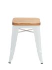 Replica Xavier Pauchard White Metal and Wood Low Stool