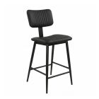 Retro Victoria Vintage Black Upholstered Kitchen Counter Stool - 66cm