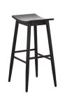 Robusta Metal Cafe Stool 75 cm Seat - Black Frame with Black Seat 