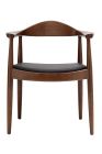 Replica Hans Wegner Round Chair with Dark Walnut Timber