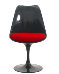 Black Tulip Chair with Red Pad - Replica Eero Saarinen