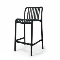 Bordeaux Stackable Black Outdoor Counter Stool 65cm