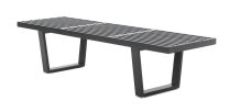 Replica George Nelson Bench | Black Timber Slat Bench 152cm