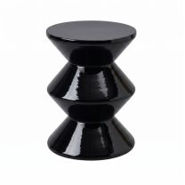 Hourglass Stool | Gloss Black Accent Table