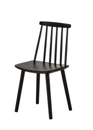 J77 Black Timber Dining Chair Replica Front View