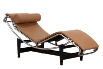 LC4 Chaise Longue - Replica Le Corbusier - Cognac Italian Leather