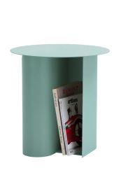 Metal Side Table with Magazine Storage - Pea Green