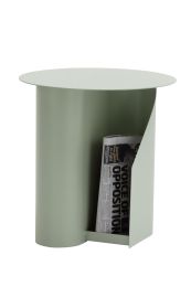 Metal Side Table with Magazine Storage - Pea Green