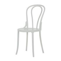 White Plastic Bentwood Chair Front Image