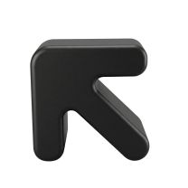 Front-on view of the sleek black Replica Arrow Stool, showcasing its striking, angular geometric design and compact, low-profile footprint.