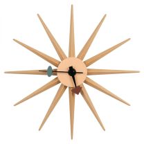 Replica Starburst Clock by George Nelson - Natural Timber Colour